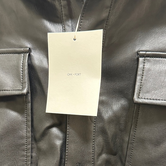 OAK + FORT Black Shirt Jacket - Picture 3 of 7